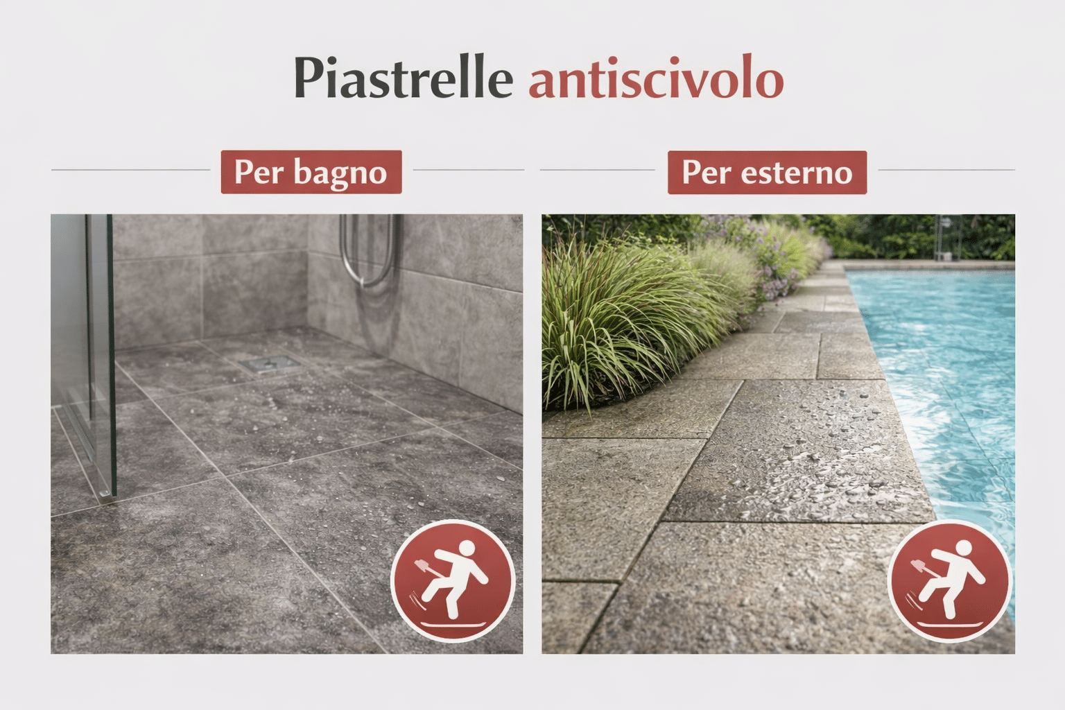 Piastrelle antiscivolo: sicurezza per bagno e esterni